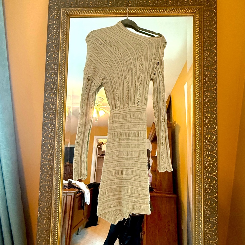 Elegant Cream Women's Sweater Dress